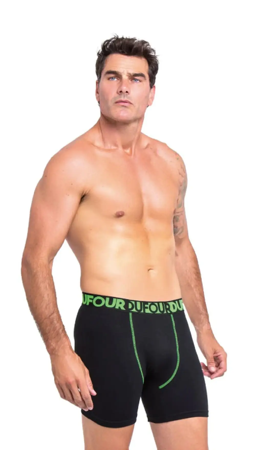 Boxer hombre bordado de algodón y lycra- DUFOUR