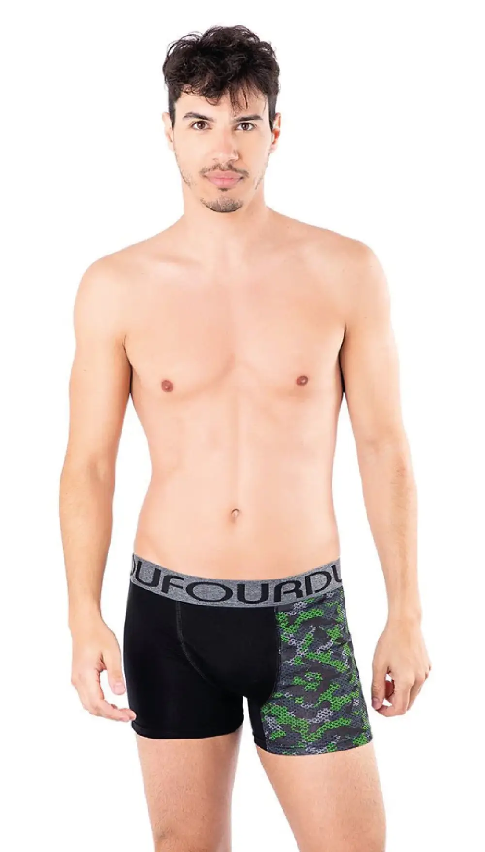 Boxer pierna estampada de algodón- DOUFOR
