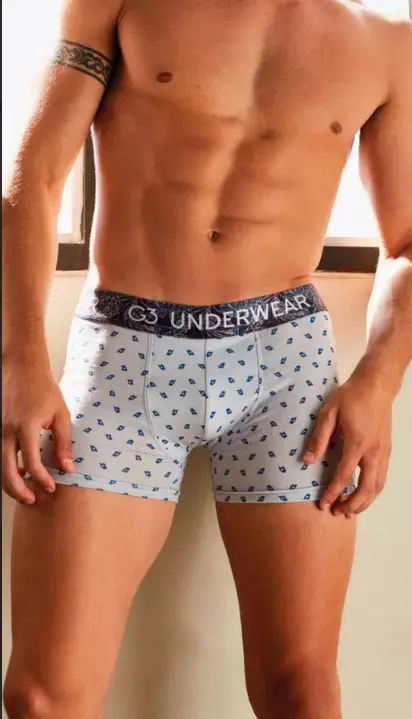 Boxer pierna media estampa loros de algodón y lycra- G3